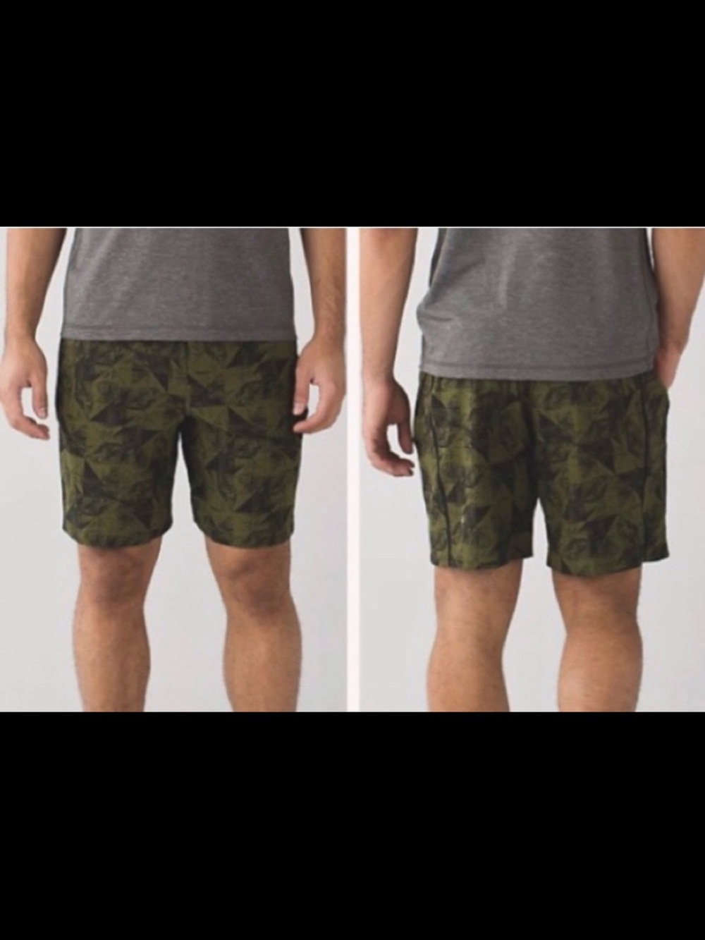 Lululemon Pace Breaker Athletic Shorts, Lined, Green/Black Men's Size Large